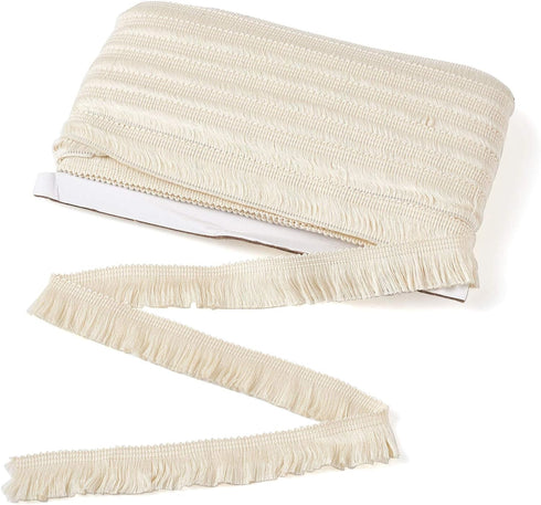 MegaPet Polyester Fringe Tassel Lace Trim 1 Inch x 82 Feet Chainette Fringe Fibre Trim Linen for Sewing Quilting Clothes Accessories Lampshade Cur...