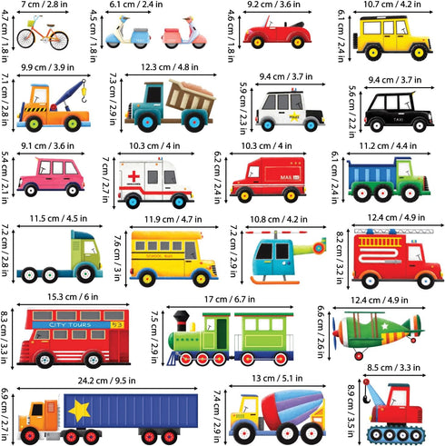 DECOWALL DS4-8004 Transports Kids Wall Stickers Wall Decals Peel and Stick Removable for Kids Nursery Bedroom Living Room (Small) décor...