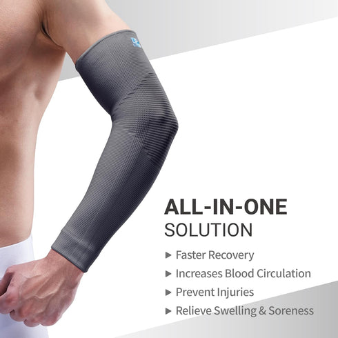 LP SUPPORT 668 Elbow Compression Sleeve Brace - Tennis and Golfer’s Elbow, Tendonitis - For Workouts, Sports & Weightlifting - for Pain Relief Men...