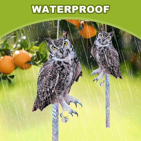 Owls to Keep Birds Away, 2Pcs Hanging Owl with Reflective Tape for Garden Patio, Cardboard Hanging Owl Bird Scare Reflective Hanging Decoration to...