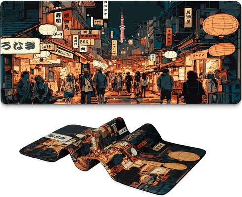 Large Gaming Mouse Pad 31.5 x 11.8 inches, Extended Anime Mousepad, Long Mouse Mat with Non-Slip Base, Full Keyboard Mat with Stitched Edges, Mous...