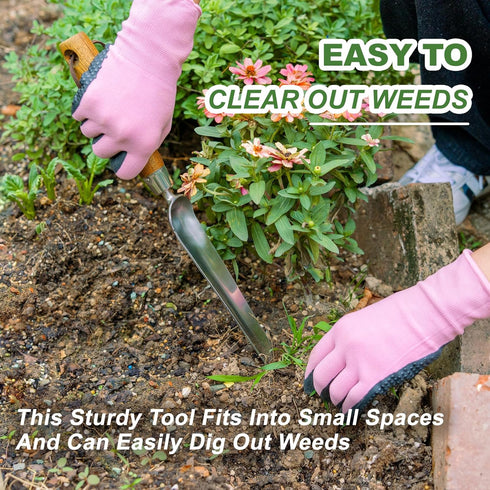 Seeding Widger, Stainless Steel Garden Planting Trowel for Repotting, Long and Narrow Widger for Weeding from Tight Areas, Hand Transplanter with ...