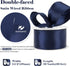HUIHUANG Navy Blue Satin Wired Ribbon 1-1/2 inch Navy Double-faced Satin Wire Edge Ribbon for Bows, Gift Wrapping, Wreaths, Christmas Tree Decor, ...