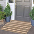 Front Outdoor Door Mat 2'x3',Tan Black Striped Outdoor Rug Machine Washable Cotton Layered Door Mat Entryway Throw Rug for Indoor Entrance...