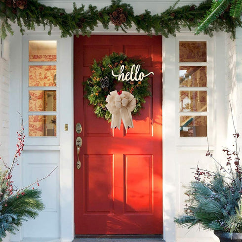 Large Rustic Jute Bows Holiday Ornaments Burlap Wreaths Bows Door Ornaments Window Hanging for Holiday Birthday Party Decoration...