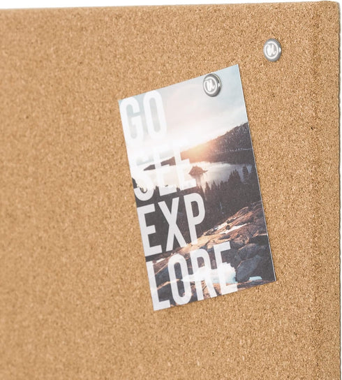 U Brands Frameless Square Cork Bulletin Board, Office Supplies, 14” x 14”, Natural, with Push Pins, 1 Count...
