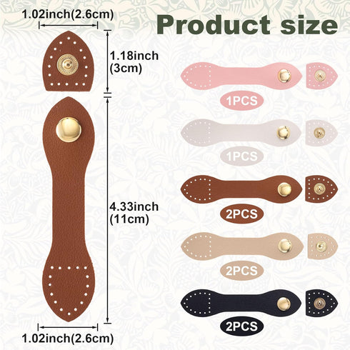 Joez Wonderful 8 Sets Leather Snap Buckles Snap Button Closure, Sew On Leather Purse Closure Fasteners for Purse Wallet Bags Tote Notebook Purse M...