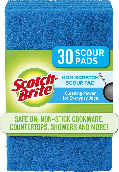 Scotch-Brite Non-Scratch Scour Pads, Scouring Pads for Kitchen and Dish Cleaning, 30 Pads...
