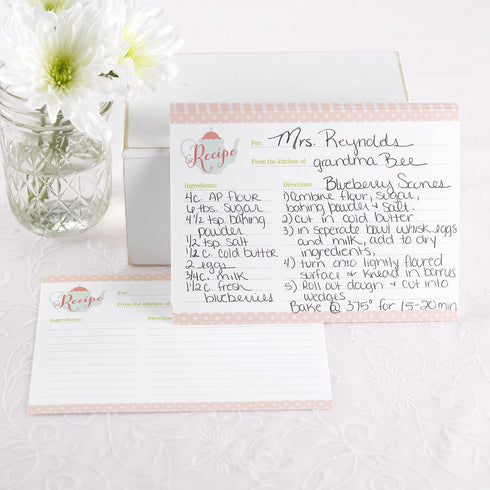 Recipe Cards, 6.25 x 4.675-Inch, Tea Time...