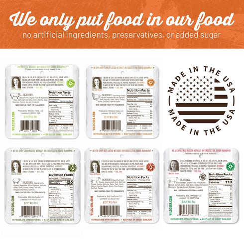 Wild Zora Meat & Veggie Bars, Variety 5-Pack, Natural Pork, Beef, Lamb, & Turkey Jerky Snacks, Healthy Paleo Snacks, AIP Friendly Options, Gluten ...