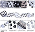 4 Rolls 26.4 Yard Paw Print Ribbon Dog Bone Wired Edge Ribbon Craft Wired Ribbon DIY Wrapping Ribbon for Halloween Christmas Handicraft Decor Part...
