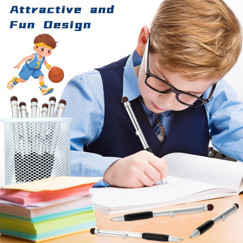 6 Pcs Basketball Ball Point Pen Metal Ballpoint Pen Black Ink Retractable Sports Pens Medium Point 0.5 mm Soft Grip Novelty Writing Party Favors f...