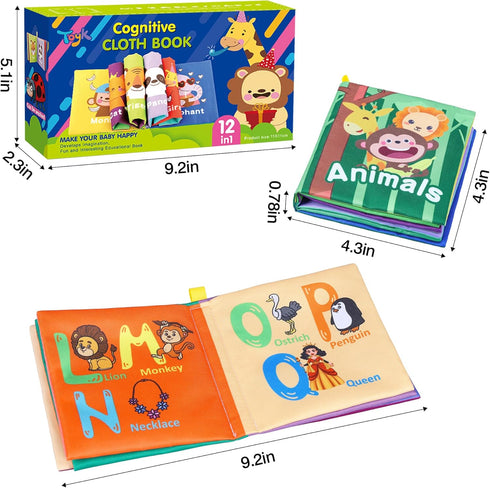Baby Bath Books, Fabric Soft Baby Cloth Books, Early Education Toys, Waterproof Baby Books for Toddler, Newborn, Infants Perfect Shower Toys, Kids...