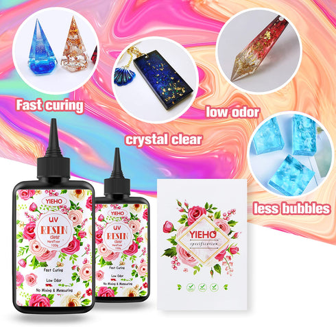 UV Resin-200g Upgraded Crystal Clear Hard UV Curing Epoxy Resin Starter Supplies for Craft Jewelry Making...