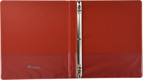 Universal UNV30403 0.5 in. Capacity 11 in. x 8.5 in. 3 Rings Economy Non-View Round Ring Binder - Red...