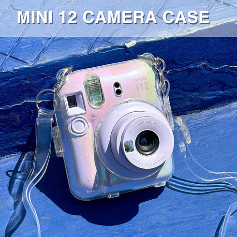 CAIYOULE Clear Case for Instax Mini 12 Camera, Fujifilm Mini 12 Protective PC Cover with Camera Stickers and Mini Frames...