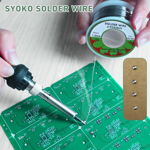 SYOKO 60/40 1.0mm 50g Tin Lead Rosin Core Solder Wire for Electrical Soldering, Soldering Wire, Electrical Solder, 1.8% Solder Flux (1.0mm 50g)...