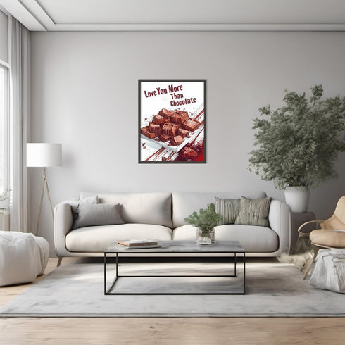 Posterizer 1 pcs-Love You More Than Chocolate-Valentine's day inspired art-Romantic Art-Holiday Poster-Gift for Couples boyfriend girlfriend Husba...