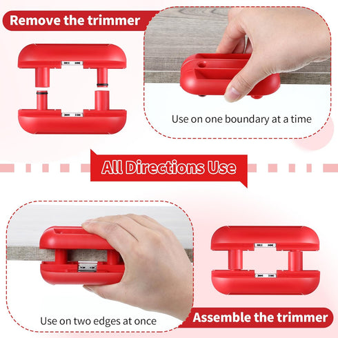 Edge Banding Trimmer, Hand Planer Edge Quad Trimmer with Tungsten Carbide Blades, Laminate Veneer Edge Trimmer, PVC Plywood Melamine Wood Manual E...