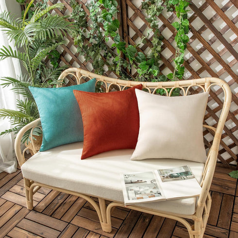 Woaboy Set of 2 Outdoor Waterproof Fall Throw Pillow Covers Burnt Orange Decorative Farmhouse Solid Cushion Cases for Bed Sofa Couch Car Living Ro...