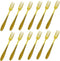 Comicfs 12-Piece Appetizer Small Forks, 5.2 Inches, Dessert Forks Stainless Steel, Gold 3-Tine Portable Cocktail Salad Fruit Forks for Party Trave...