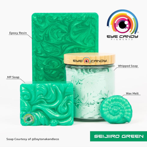 Eye Candy Pigments Premium Green Mica Powder - Seijiiro Green (25gr) - for Epoxy, Resin, Soap, Paint, Woodworking, Acrylic Pouring, Bath Bombs, Fi...