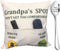 Grandpa Gifts,2-Pocket Grandpa’s Spot Throw Pillow Covers 18x18 Inch + Engraved Spoon, Fathers Day Birthday Christmas Thanksgiving Day Gifts for P...