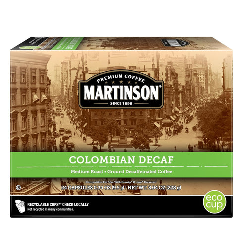 Martinson Colombian Decaf, Medium Roast Coffee, Keurig K-Cup Brewer Compatible Pods, 24 Count (Pack of 1)...