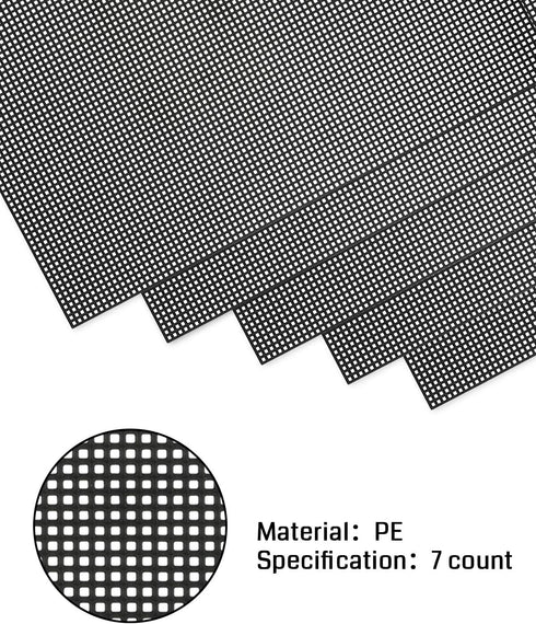 Pllieay 5 Pieces 7 Count Plastic Mesh Canvas Sheets for Embroidery, Acrylic Yarn Crafting, Knit and Crochet Projects (10.2 x 13.2 inch, Come with ...