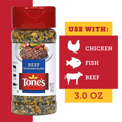 Tone's Beef Seasoning Blend, 3.00 Ounce...