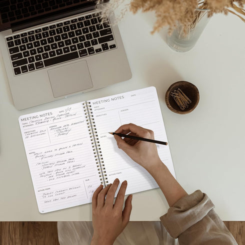 ZICOTO Simplified Meeting Notebook For Work Organization - Easily Take Notes And Keep Agendas on Track - The Perfect Office Planner Supplies for W...
