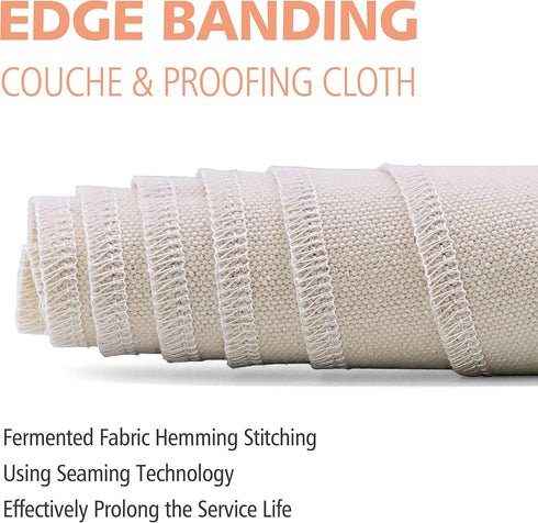 Anaeat Professional Proofing Cloth, Thick Bread Bakers Couche, 100% Natural Cotton Heavy Duty Dough Couche for Homemade Baking French Breads, Shap...