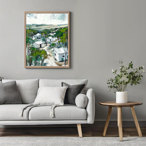 Posterizer 1 pcs-vintage oil painting style-rural landscape of old villages 3-Collectibles & Fine Art-Landscape & Nature Art-Gift for Art Lovers- ...