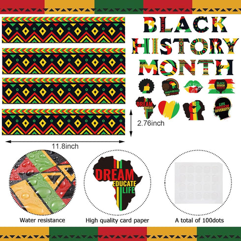 Black History Month Bulletin Board Borders Cutouts Classroom Decorations, African Worthwhile Commemoration Festival Bulletins Board Cutouts Wall D...