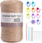 328 Yards Yarn for Crocheting,250g/8.81oz Brown Crochet Yarn,Soft Yarn for Crocheting Knitting with Stitch Markers,Blunt Needles Chunky Thick Cott...