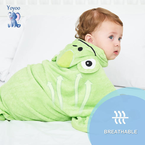 YOYOO Baby Bath Towel – Viscose Derived from Bamboo, Baby Hooded Towels - Newborn Essential Cute Green Frog-Perfect Baby Registry Gifts for Boy Gi...