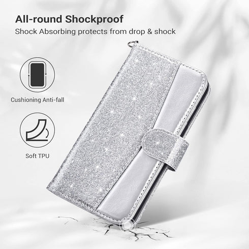 ULAK Compatible with iPhone 14 Plus Wallet Case with Card Holder, Flip iPhone 14 Plus Case for Women Girls PU Leather Kickstand Wrist Strap Shockp...