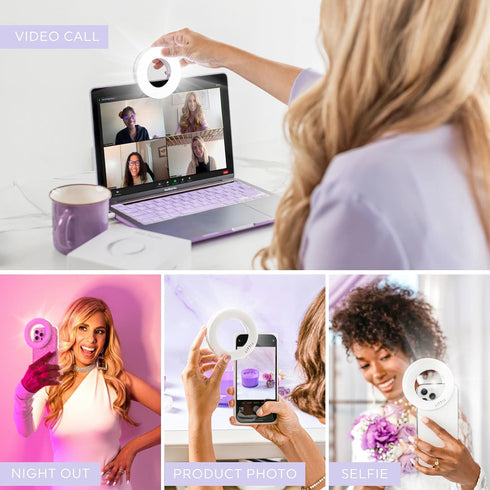 Selfie One - Ring Light for Phone, iPhone, Android or Laptop | 3 Adjustable Light Modes | Rechargeable Batteries | Clip On Design | Perfect for Be...