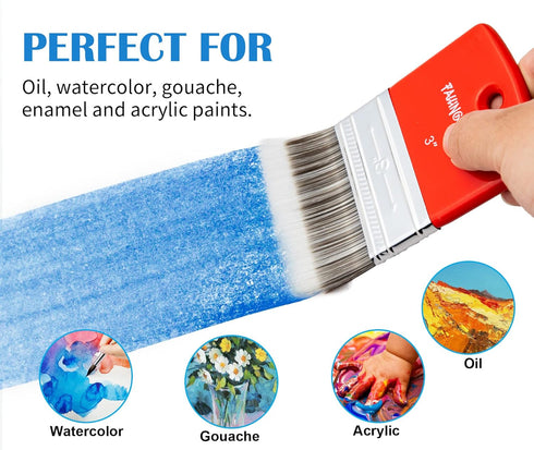 Falling in Art Flat Paddle Paint Brush, Scale Brush for Oil and Acrylic Paints,4 Inch...