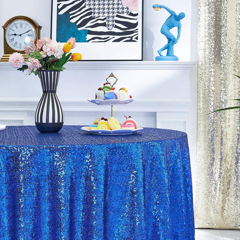 Hahuho 50x50 inch Square Sequin Tablecloth Royal Blue, Glitter Tablecloth for Bridal Shower Decorations, Birthday, Wedding, Dessert, Banquet?50x50...