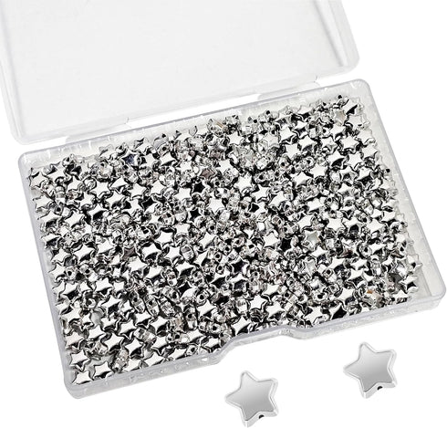 400 Pcs Star Beads Charm, 6mm Star Shape Spacer Star Spacer, Beads Star Pony Beads Five-Pointed Star Bracelet Charms with Box Sealing Star Beads f...
