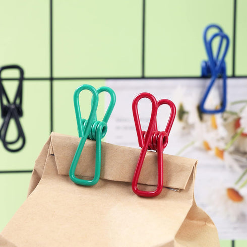 Chip Clips, Utility PVC-Coated Steel Clip for Food Package, Chips Bag, Clothes, Parper, Pack of 16, 2 Inch...