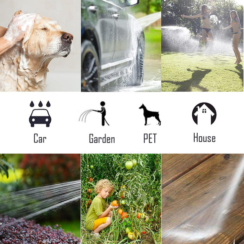 Garden Hose Nozzle - 10 Adjustable Patterns Metal High Pressure Hose Nozzle, Garden Hose Spray Nozzle with Thumb Control Design, Hose Sprayer for ...