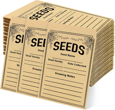 100pcs Seed Packets Envelopes - Seed Storage Envelopes - Vegetable Seeds Saving Envelopes - Self Sealing Kraft Envelopes for Seed Organizer - 3.1 ...