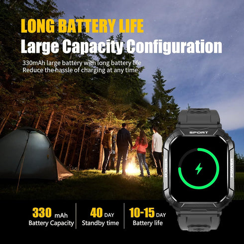 Smart Watches for Men, 1.83" Waterproof Fitness Watch Bluetooth Call Smartwatch for Android iOS Phones with Heart Rate Step Counter - Tactical Out...