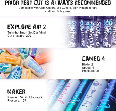 TECKWRAP Holographic Opal Craft Vinyl 12" x 12" 7 Sheets/Pack for Craft Cutters,Sign Plotters...