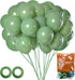 Jonhamwelbor Sage green Balloons Olive Green Eucalyptus Green 100 Pack 12 inch Matte Latex Helium Balloons for Birthday Baby Shower Retro Neutral ...