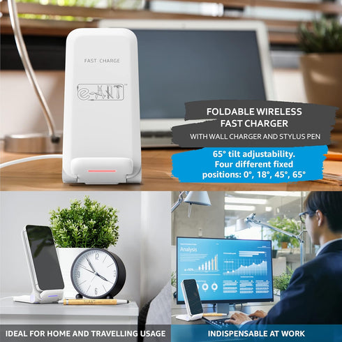 15W Foldable Wireless Fast Charger with Wall Charger and Stylus Pen-Wireless Charger Gift-iPhone Charger-Fast-Charging Samsung Galaxy with 28W Qui...