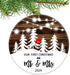 First Christmas Married Ornament 2024 Couple Birds Snow Wedding Ornament Gift for Newlywed Couple 2024 Ornament (3inch Mr mrs)...