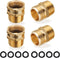 Garden Hose Connector, 3/4'' GHT Female and Male to 3/4'' NPT Male, Metal Brass Water Hose to Pipe Thread Adapters and Fittings...